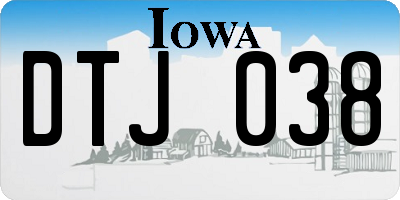 IA license plate DTJ038