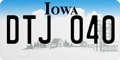 IA license plate DTJ040