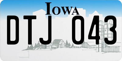IA license plate DTJ043