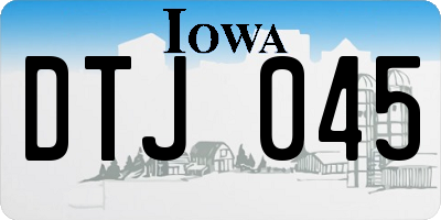IA license plate DTJ045