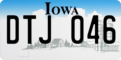 IA license plate DTJ046