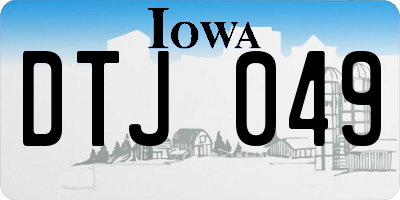 IA license plate DTJ049