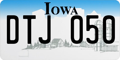 IA license plate DTJ050