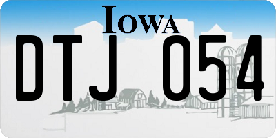 IA license plate DTJ054