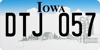 IA license plate DTJ057