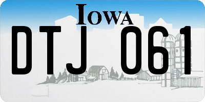 IA license plate DTJ061