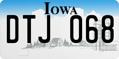 IA license plate DTJ068