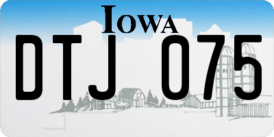 IA license plate DTJ075