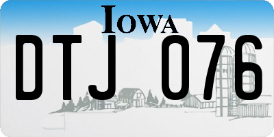 IA license plate DTJ076