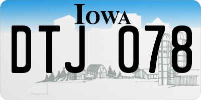 IA license plate DTJ078