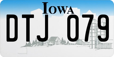 IA license plate DTJ079