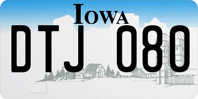 IA license plate DTJ080