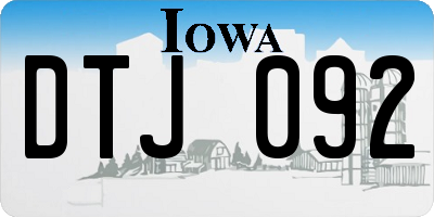 IA license plate DTJ092