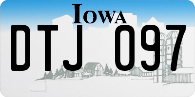 IA license plate DTJ097