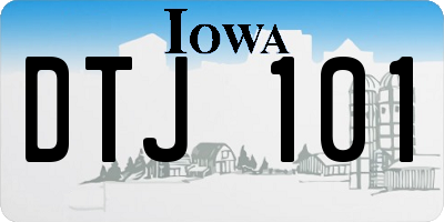 IA license plate DTJ101