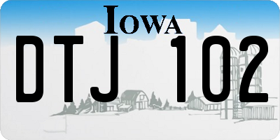 IA license plate DTJ102