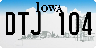 IA license plate DTJ104