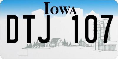 IA license plate DTJ107