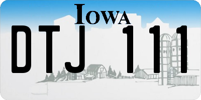 IA license plate DTJ111