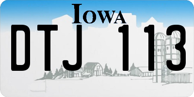 IA license plate DTJ113
