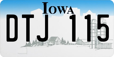 IA license plate DTJ115
