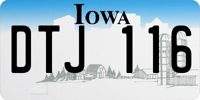 IA license plate DTJ116