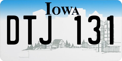IA license plate DTJ131