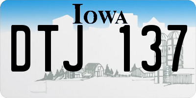 IA license plate DTJ137