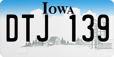 IA license plate DTJ139