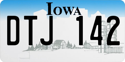 IA license plate DTJ142