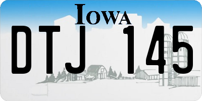 IA license plate DTJ145