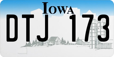 IA license plate DTJ173