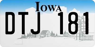 IA license plate DTJ181