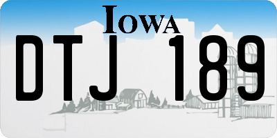 IA license plate DTJ189