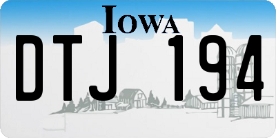 IA license plate DTJ194