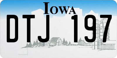 IA license plate DTJ197