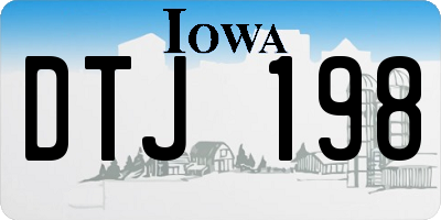 IA license plate DTJ198