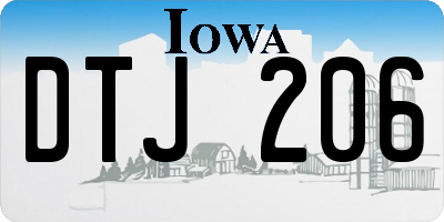 IA license plate DTJ206