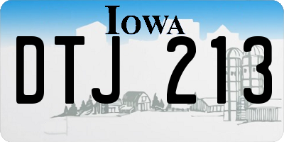 IA license plate DTJ213