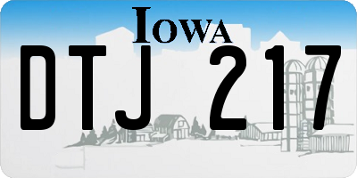 IA license plate DTJ217