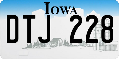 IA license plate DTJ228