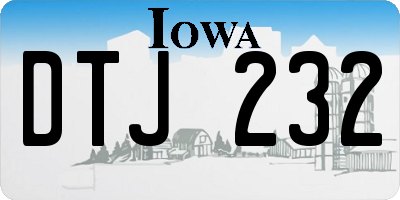 IA license plate DTJ232