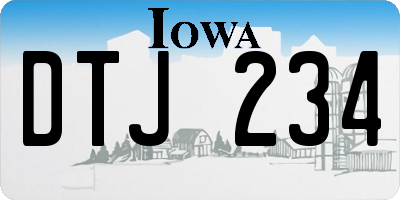 IA license plate DTJ234