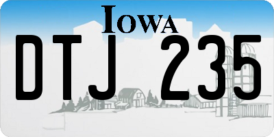 IA license plate DTJ235