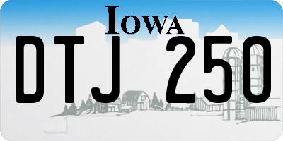 IA license plate DTJ250