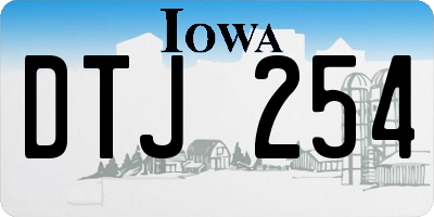 IA license plate DTJ254