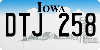 IA license plate DTJ258