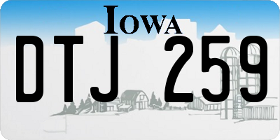 IA license plate DTJ259