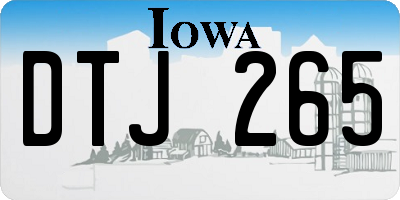 IA license plate DTJ265