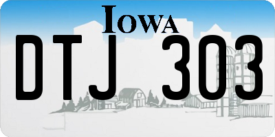IA license plate DTJ303